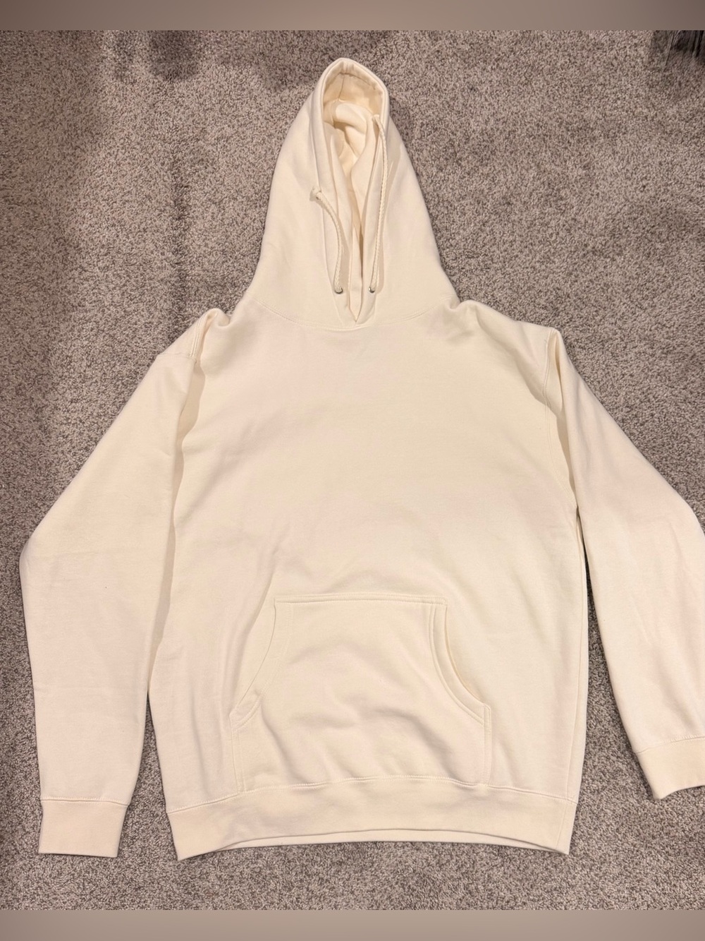 Cream Oversized Pullover Hoodie - Minimal Classic